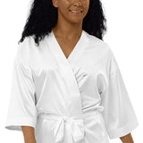 Satin Robe with Embroidered Logo