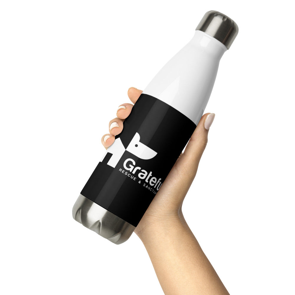 Grateful Stainless Steel Water Bottle In Black