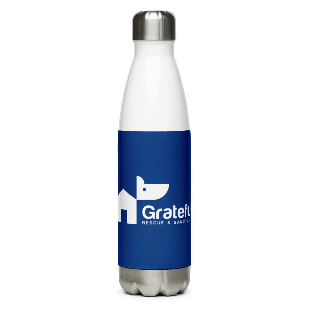Grateful Stainless Steel Water Bottle in Blue