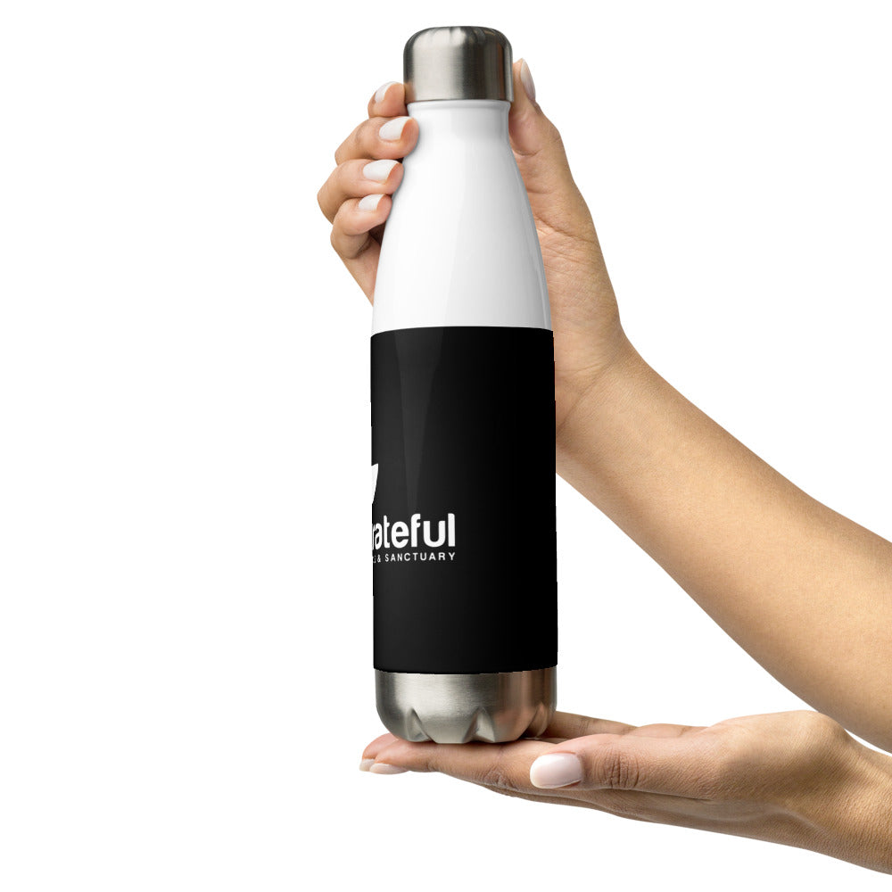 Grateful Stainless Steel Water Bottle In Black