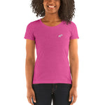 Lower Neckline Form-fitting Short Sleeve T-shirt - 14 Color Choices